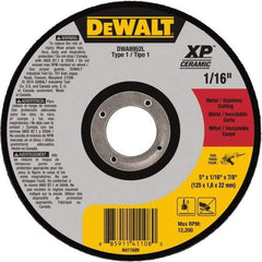 DeWALT - 5" Ceramic Cutoff Wheel - 0.04" Thick, 7/8" Arbor, 12,200 Max RPM, Use with Angle Grinders - Benchmark Tooling