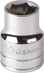 GearWrench - 1/4", 1/4" Drive, Standard Hand Socket - 12 Points, Alloy Steel, Full Polish Finish - Benchmark Tooling