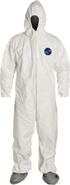 Dupont - Size 4XL Film Laminate General Purpose Coveralls - Zipper Closure - Benchmark Tooling