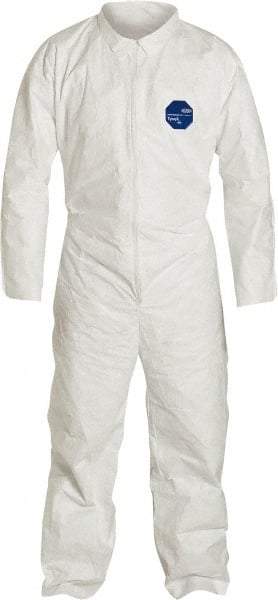 Dupont - Size 4XL Film Laminate General Purpose Coveralls - Zipper Closure - Benchmark Tooling