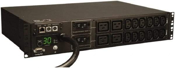 Tripp-Lite - 16 Outlets, 200/240 Volts, 30 Amps, 12' Cord, Power Outlet Strip - Rack Mount, 5-15/20R NEMA Configuration, 19" Strip - Benchmark Tooling