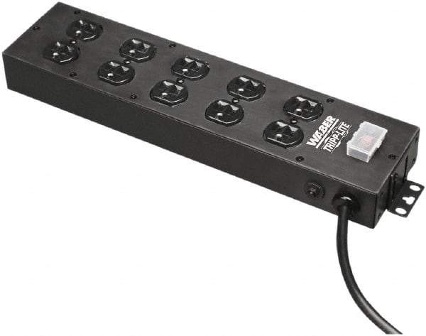 Tripp-Lite - 8 Outlets, 120 VAC15 Amps, 15' Cord, Power Outlet Strip - Keyhole, Tab Mount, 5-15 NEMA Configuration, 17-1/2" Strip - Benchmark Tooling