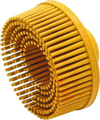 Value Collection - 2" 80 Grit Ceramic Straight Disc Brush - Threaded Hole Connector, 5/8" Trim Length, 1/4-20 Threaded Arbor Hole - Benchmark Tooling