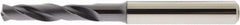 Accupro - 10.5mm 140° Spiral Flute Solid Carbide Screw Machine Drill Bit - AlTiN Finish, Right Hand Cut, 55mm Flute Length, 102mm OAL, Straight Shank - Benchmark Tooling