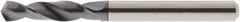 Accupro - #39 118° Spiral Flute Solid Carbide Screw Machine Drill Bit - AlTiN Finish, Right Hand Cut, 14mm Flute Length, 43mm OAL, Straight Shank - Benchmark Tooling