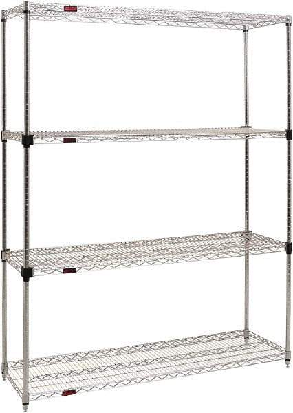 Eagle MHC - 4 Shelf Eagle MHC Wire Shelving - Starter Unit - 48" Wide x 18" Deep x 74" High, - Benchmark Tooling