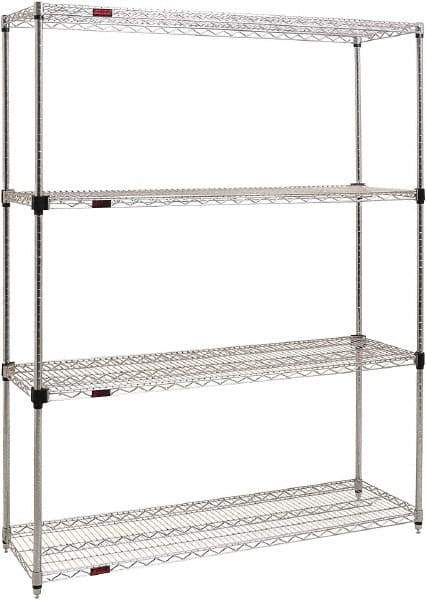 Eagle MHC - 4 Shelf Eagle MHC Wire Shelving - Starter Unit - 36" Wide x 18" Deep x 74" High, - Benchmark Tooling