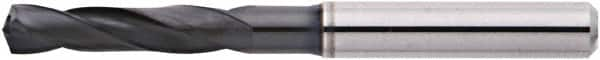 Accupro - 13/32" 135° Spiral Flute Solid Carbide Screw Machine Drill Bit - AlTiN Finish, Right Hand Cut, 51mm Flute Length, 96mm OAL, Straight Shank, Through Coolant - Benchmark Tooling