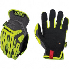 Mechanix Wear - Size 2XL, ANSI Cut Lvl A5, Synthetic Leather Cut & Puncture Resistant Gloves - Elastic Cuff, Hi-Vis Yellow, Paired - Benchmark Tooling