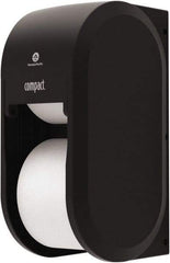 Georgia Pacific - Coreless Double Roll Plastic Toilet Tissue Dispenser - 6" Wide x 13-1/2" High x 6-1/2" Deep, Black - Benchmark Tooling