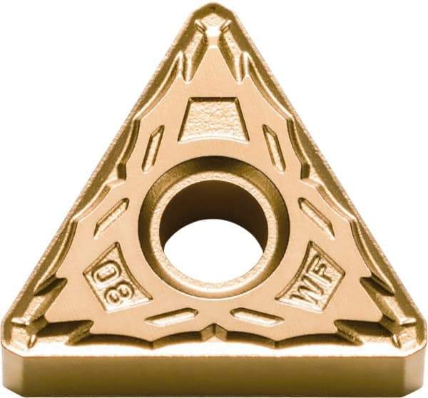 Kyocera - TNMX331 WF Grade CA525 Carbide Turning Insert - TiCN/AI2O3/TiN Finish, 60° Triangle, 3/8" Inscr Circle, 3/16" Thick, 1/64" Corner Radius - Benchmark Tooling