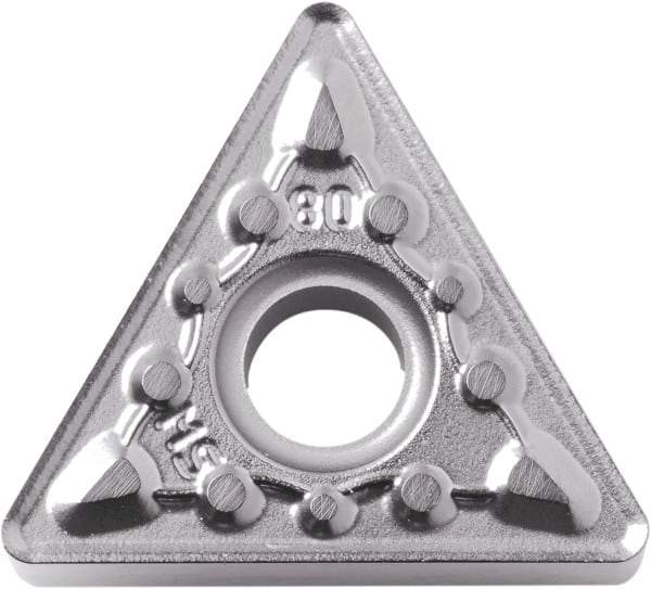 Kyocera - TNMG331 MS Grade PR015S Carbide Turning Insert - Megacoat Hard Finish, 60° Triangle, 3/8" Inscr Circle, 3/16" Thick, 1/64" Corner Radius - Benchmark Tooling