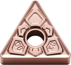 Kyocera - TNMG331 KG Grade CA320 Carbide Turning Insert - TiCN/Al2O3 Finish, 60° Triangle, 3/8" Inscr Circle, 3/16" Thick, 1/64" Corner Radius - Benchmark Tooling