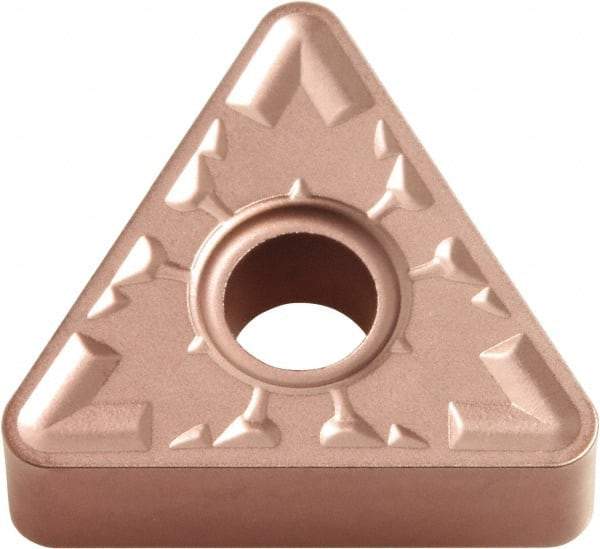 Kyocera - TNMG332 ZS Grade CA320 Carbide Turning Insert - TiCN/Al2O3 Finish, 60° Triangle, 3/8" Inscr Circle, 3/16" Thick, 1/32" Corner Radius - Benchmark Tooling