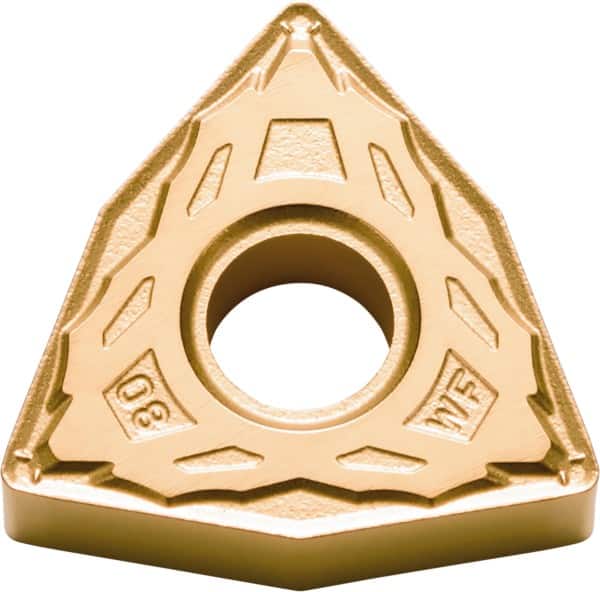 Kyocera - WNMG431 WF Grade CA530 Carbide Turning Insert - TiCN/AI2O3/TiN Finish, 80° Trigon, 1/2" Inscr Circle, 3/16" Thick, 1/64" Corner Radius - Benchmark Tooling