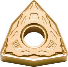 Kyocera - WNMG431 WF Grade CA530 Carbide Turning Insert - TiCN/AI2O3/TiN Finish, 80° Trigon, 1/2" Inscr Circle, 3/16" Thick, 1/64" Corner Radius - Benchmark Tooling