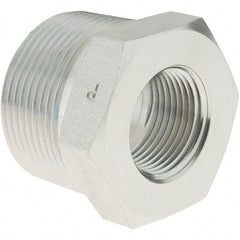 Parker - 1-1/4 Male Thread x 3/4 Female Thread, Zinc Plated Steel Industrial Pipe Hex Bushing - MNPTF x FNPTF, 3,000 psi - Benchmark Tooling