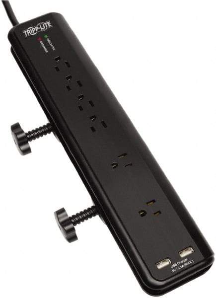 Tripp-Lite - 6 Outlets, 120 VAC15 Amps, 6' Cord, Power Outlet Strip - Floor, Keyhole Mount, 5-15 NEMA Configuration, 2-1/2" Strip - Benchmark Tooling