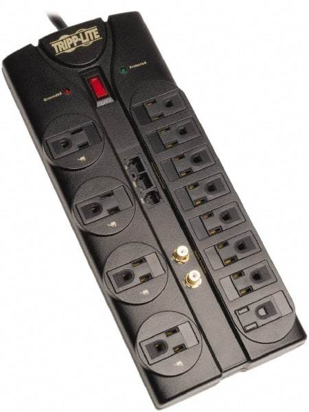 Tripp-Lite - 12 Outlets, 120 VAC15 Amps, 8' Cord, Power Outlet Strip - Floor, Keyhole Mount, 5-15 NEMA Configuration, 12.04" Strip - Benchmark Tooling