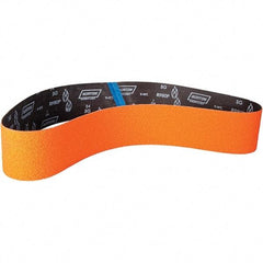 Norton - 6" Wide x 48" OAL, 36 Grit, Ceramic Abrasive Belt - Ceramic, Coated, Y Weighted Cloth Backing - Benchmark Tooling