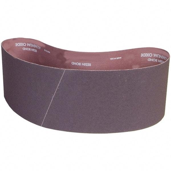 Norton - 6" Wide x 48" OAL, 120 Grit, Aluminum Oxide Abrasive Belt - Aluminum Oxide, Coated, X Weighted Cloth Backing - Benchmark Tooling