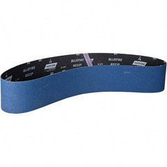 Norton - 4" Wide x 60" OAL, 60 Grit, Zirconia Alumina Abrasive Belt - Zirconia Alumina, Coated, X Weighted Cloth Backing - Benchmark Tooling
