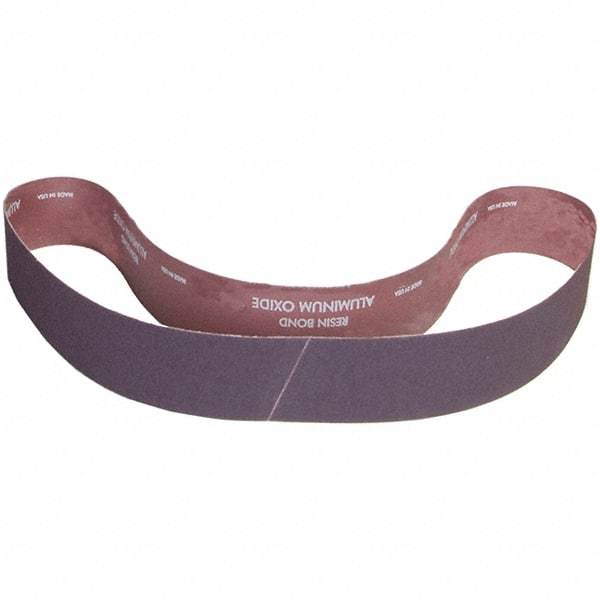 Norton - 3" Wide x 48" OAL, 80 Grit, Aluminum Oxide Abrasive Belt - Aluminum Oxide, Coated, X Weighted Cloth Backing - Benchmark Tooling