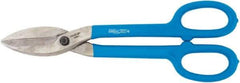 Channellock - 3" Length of Cut, Straight Pattern Tinner's Snip - 12.6" OAL, Dipped Vinyl Handle, High Carbon Steel Blade - Benchmark Tooling