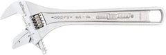Channellock - 1-5/16" Jaw Capacity, 8" Standard Adjustable Wrench - Chrome Vanadium Steel, Chrome Finish, 8-1/4" OAL - Benchmark Tooling