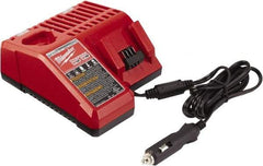 Milwaukee Tool - 12 & 18 Volt, 1 Battery Lithium-Ion Power Tool Charger - 3 hr to Charge, Vehicle Outlet Power Source - Benchmark Tooling