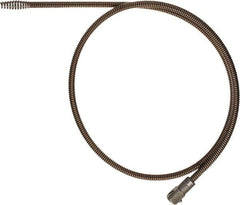 Milwaukee Tool - 0.3333" x 4' Drain Cleaning Machine Cable - Bulb Auger, 2" to 4" Pipe, Use with Milwaukee Urinal Augers - Benchmark Tooling