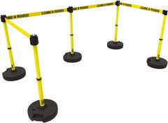 Banner Stakes - 42" High Plastic Pedestrian Barrier - 15' Long Rope - Benchmark Tooling