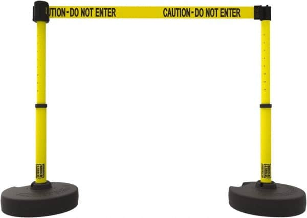 Banner Stakes - 42" High Plastic Pedestrian Barrier - 15' Long Rope - Benchmark Tooling