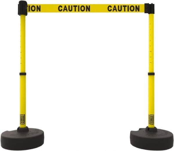 Banner Stakes - 42" High Plastic Pedestrian Barrier - 15' Long Rope - Benchmark Tooling