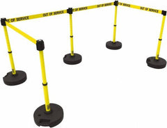 Banner Stakes - 42" High Plastic Pedestrian Barrier - 15' Long Rope - Benchmark Tooling