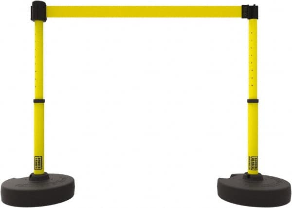 Banner Stakes - 42" High Plastic Pedestrian Barrier - 15' Long Rope - Benchmark Tooling