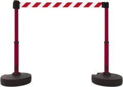 Banner Stakes - 42" High Plastic Pedestrian Barrier - 15' Long Rope - Benchmark Tooling