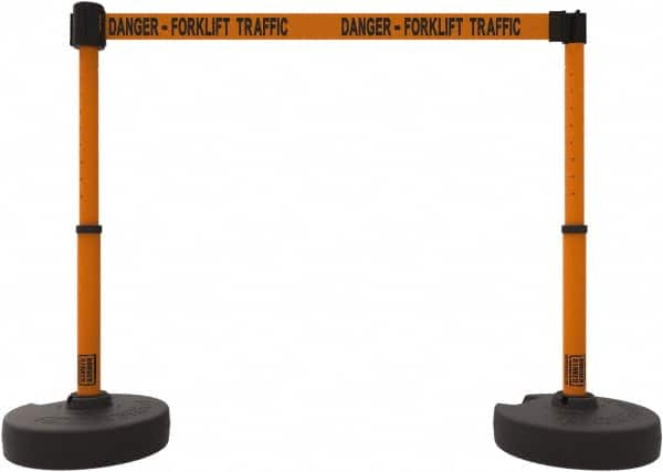 Banner Stakes - 42" High Plastic Pedestrian Barrier - 15' Long Rope - Benchmark Tooling