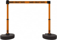 Banner Stakes - 42" High Plastic Pedestrian Barrier - 15' Long Rope - Benchmark Tooling