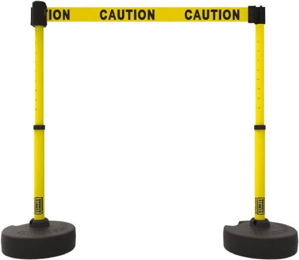 Banner Stakes - 42" High Plastic Pedestrian Barrier - 15' Long Rope - Benchmark Tooling