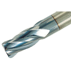 Iscar - 8mm, 20mm LOC, 8mm Shank Diam, 63mm OAL, 4 Flute, Solid Carbide Square End Mill - Single End, TiAlN Finish, Spiral Flute, 30° Helix, Right Hand Cut, Right Hand Flute - Benchmark Tooling