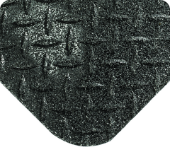 Diamond Plate with GritWorks Floor Mat - 2' x 3' x 9/16" Thick - (Black Diamond Plate Sponge Cote Coating) - Benchmark Tooling