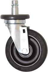 Eagle MHC - 5" Diam x 1-1/4" Wide x 8-1/4" OAH Stem Mount Swivel Caster - Rubber, 300 Lb Capacity, Plain Bearing, 1" Round Stem - Benchmark Tooling