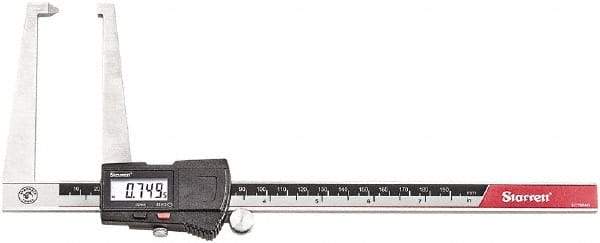 Starrett - 0 to 6" Range 0.0005" Resolution, Electronic Caliper - Stainless Steel with 1-1/2" Stainless Steel Jaws - Benchmark Tooling