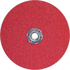 Norton - 7" Diam 5/8-11 Threaded Hole 60 Grit Fiber Disc - Ceramic Alumina, 8,600 Max RPM - Benchmark Tooling