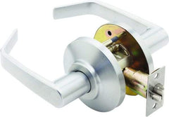 Stanley - Grade 2 Passage Lever Lockset for 1-3/8 to 2" Thick Doors - 2-3/4" Back Set, No Cylinder, Brass, Satin Chrome Finish - Benchmark Tooling