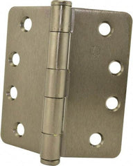 Hager - 4" Wide x 4" High 1/4 Radius Residential Hinge - Round Edge, Steel, Black Nickel Finish - Benchmark Tooling