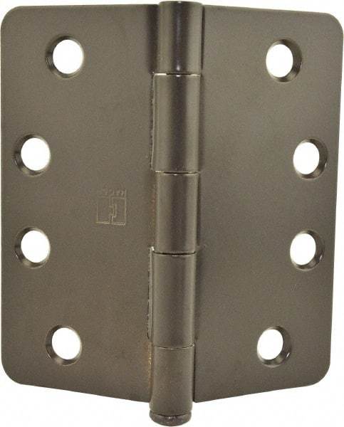 Hager - 4" Wide x 4" High 1/4 Radius Residential Hinge - Round Edge, Steel, Dark Bronze Finish - Benchmark Tooling