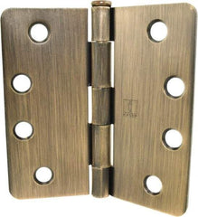 Hager - 4" Wide x 4" High 1/4 Radius Residential Hinge - Round Edge, Steel, Antique Bronze Finish - Benchmark Tooling