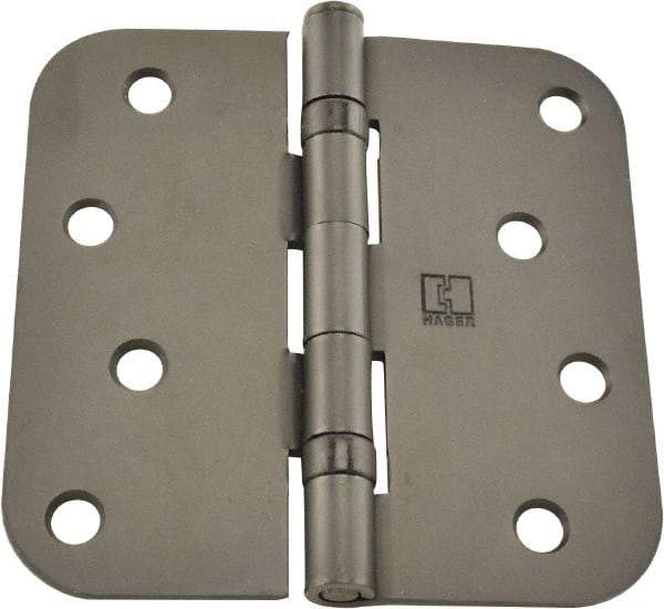 Hager - 4" Wide x 4" High 5/8 Radius Residential Hinge - Round Edge, Steel, Bronze Finish - Benchmark Tooling